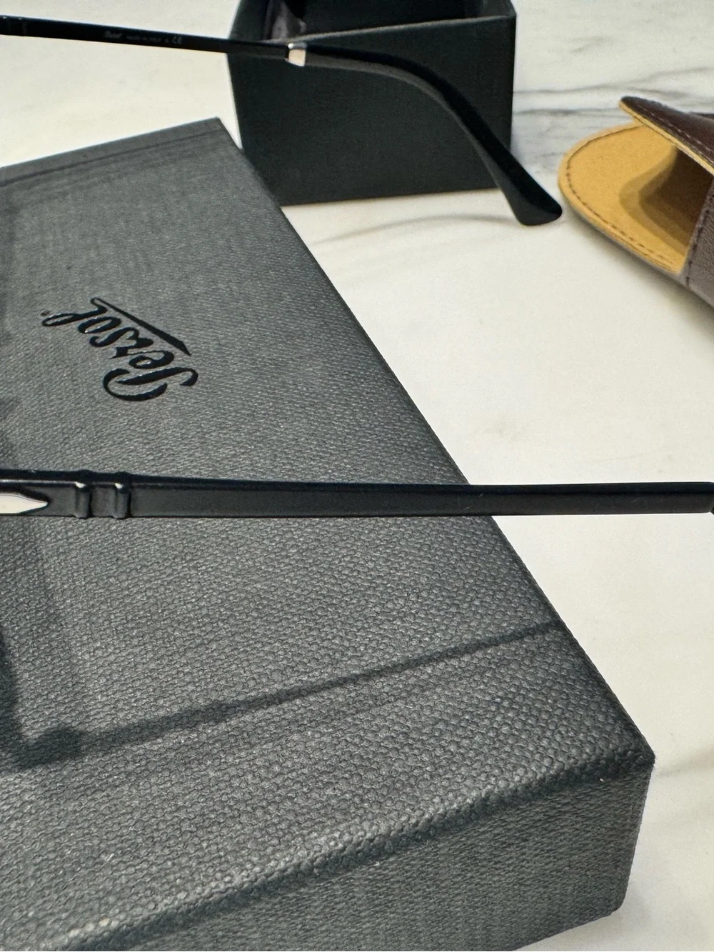 NIB Persol 2490S Black Metal Sunglasses